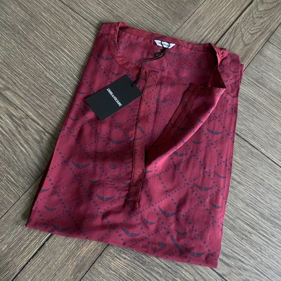 NWT Zadig Burgundy Short Kaftan - Picture 11 of 11